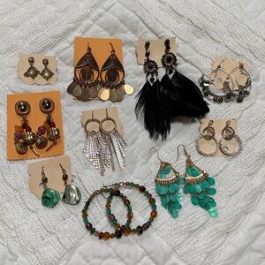 Earring Lot of Medium Drop Dangle Pierced Earrings